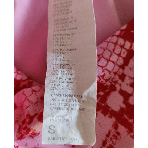 Fabletics High Waist PowerHold 7/8 Leggings Pink Snakeskin Print Small NEW - Picture 8 of 11